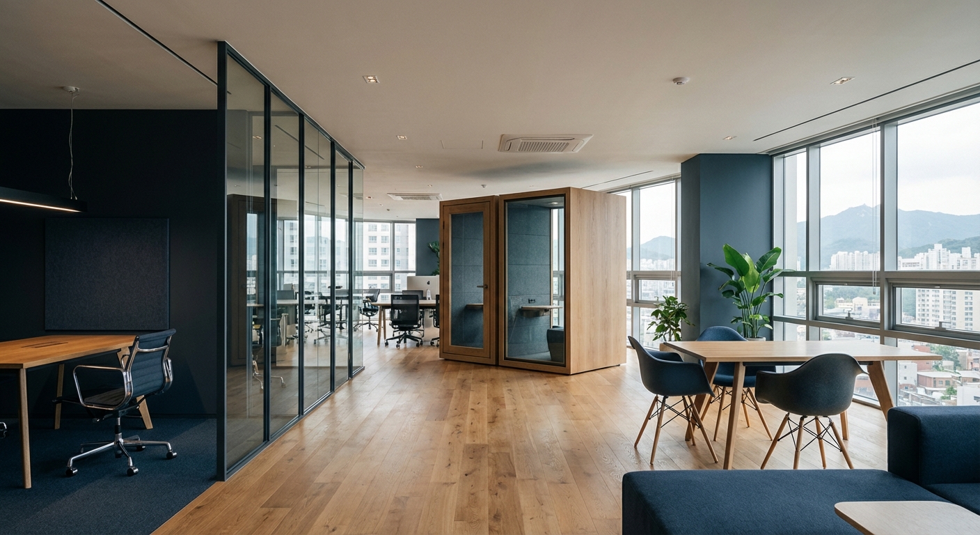 미니멀 오피스 공간 인테리어 설계